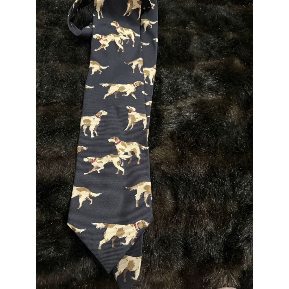 Field & Stream Silk Neck Tie pointer hunting  Print Labrador Retriever Lab Dog